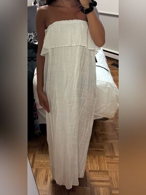 White Ruffled Maxi Dress